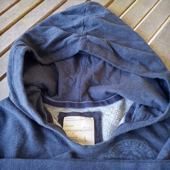 aeropostale navy pullover with hoody - Picture 2 of 2
